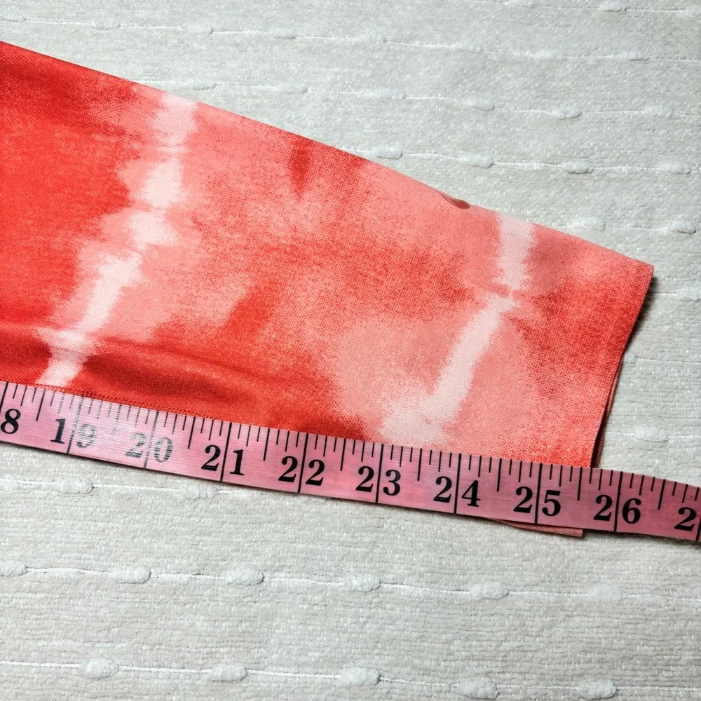 Nike Women's Dry-Fit Leggings-Madder Root&Clear Tie-Dye One Luxe Mid-Rise Size L
